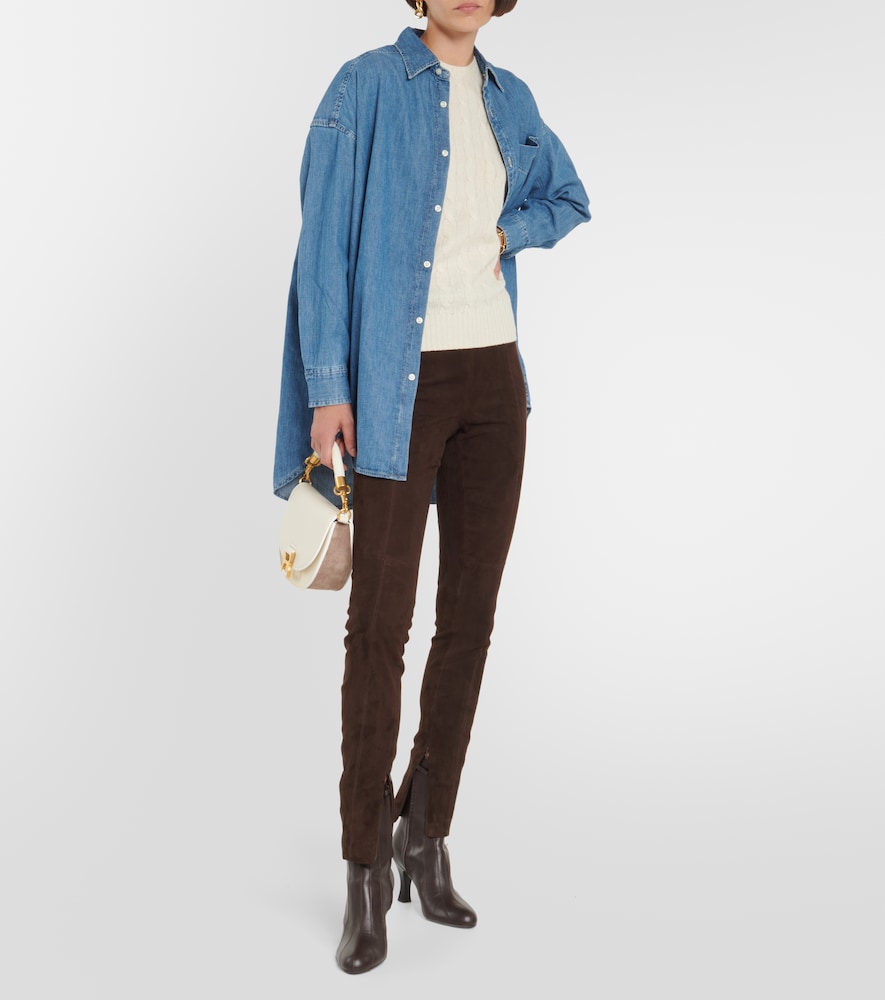 Oversized denim shirt