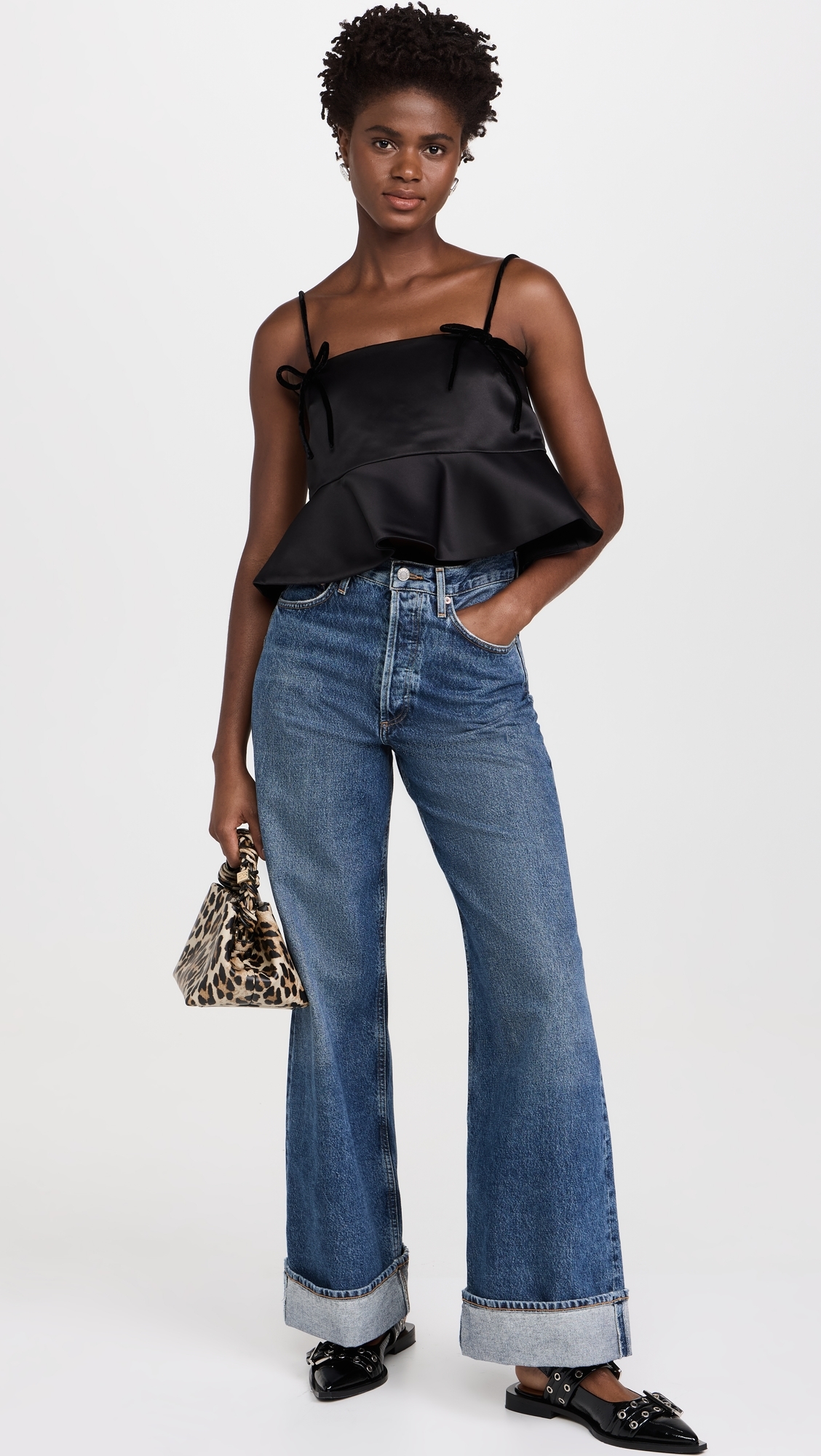 Duchesse Satin Top Black