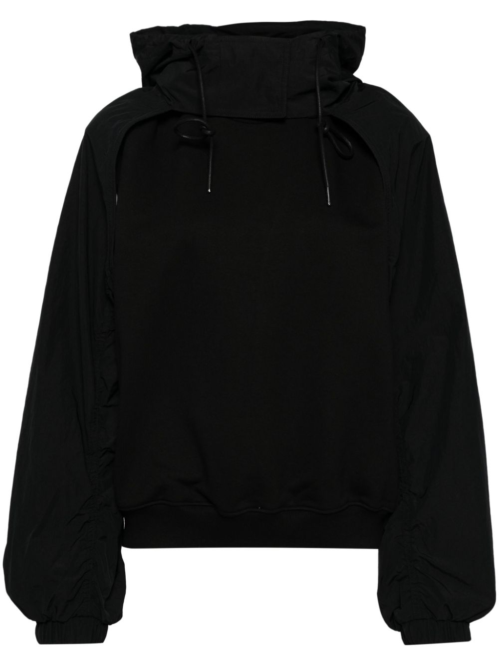 Mock neck hoodie - Black