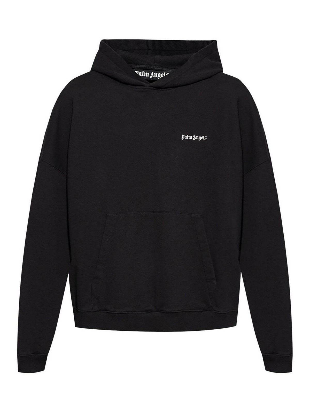 Logo-embroidered hoodie - Black