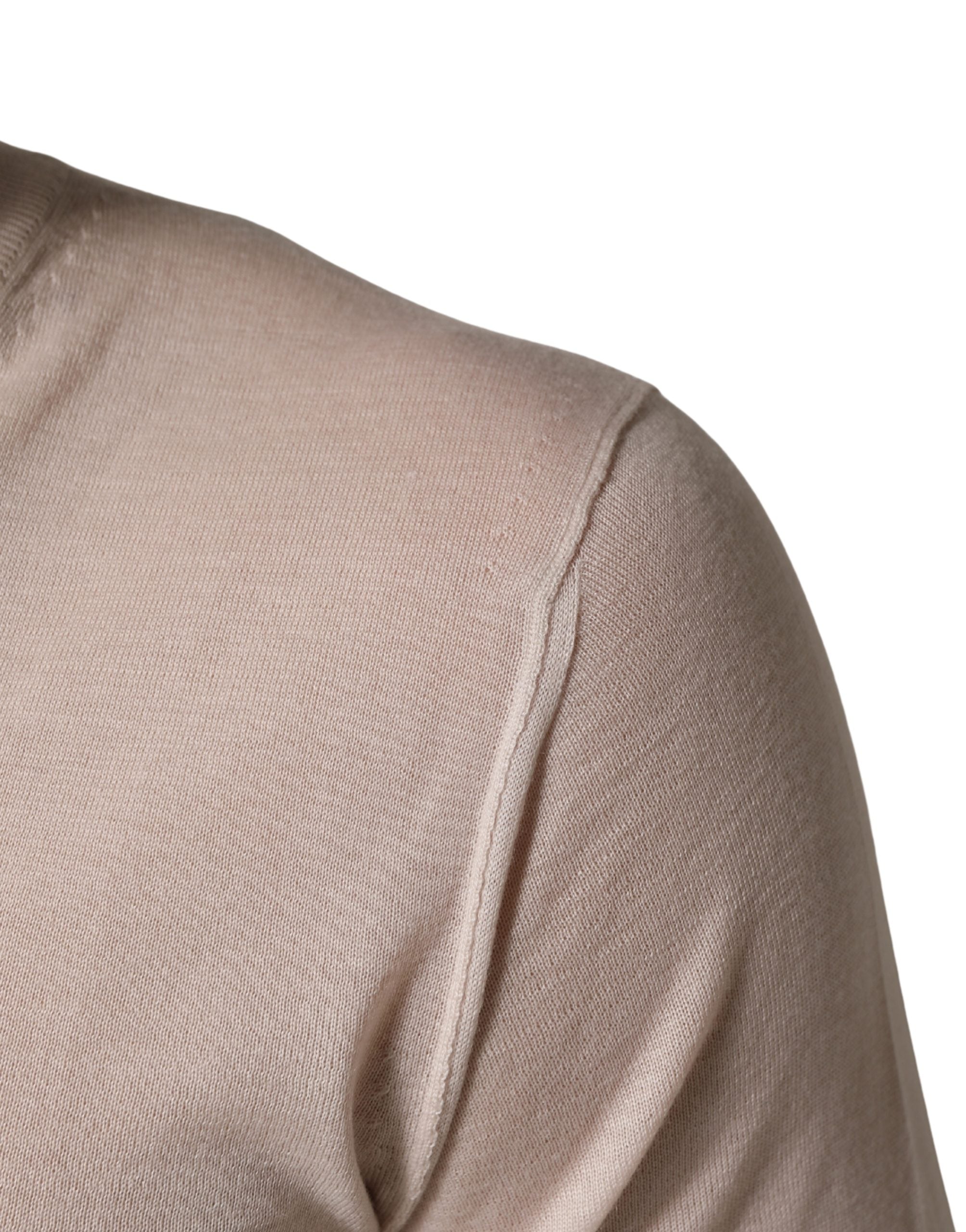 Cashmere V-Neck Sweater — Beige