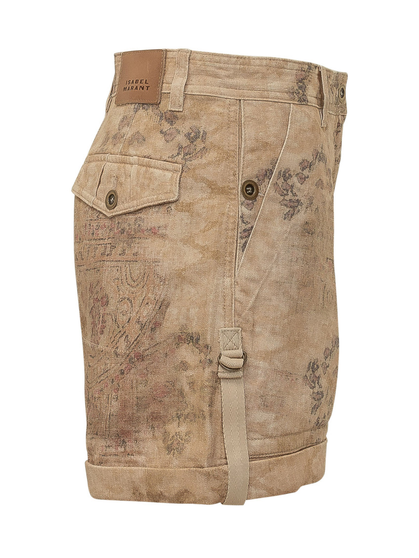 Brown Floral Shorts