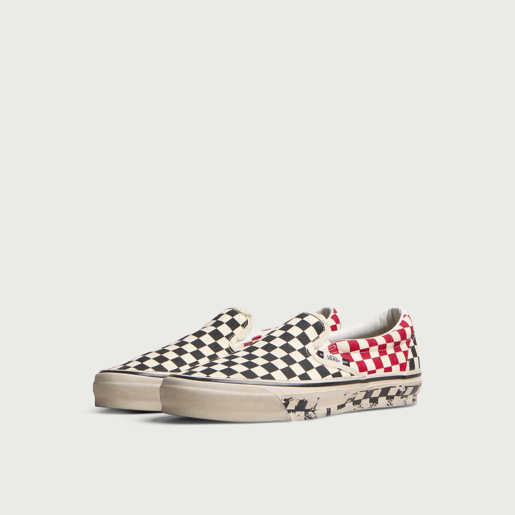Men's A.O.D. LX Classic Slip-On 98 Black/Red Checkerboard