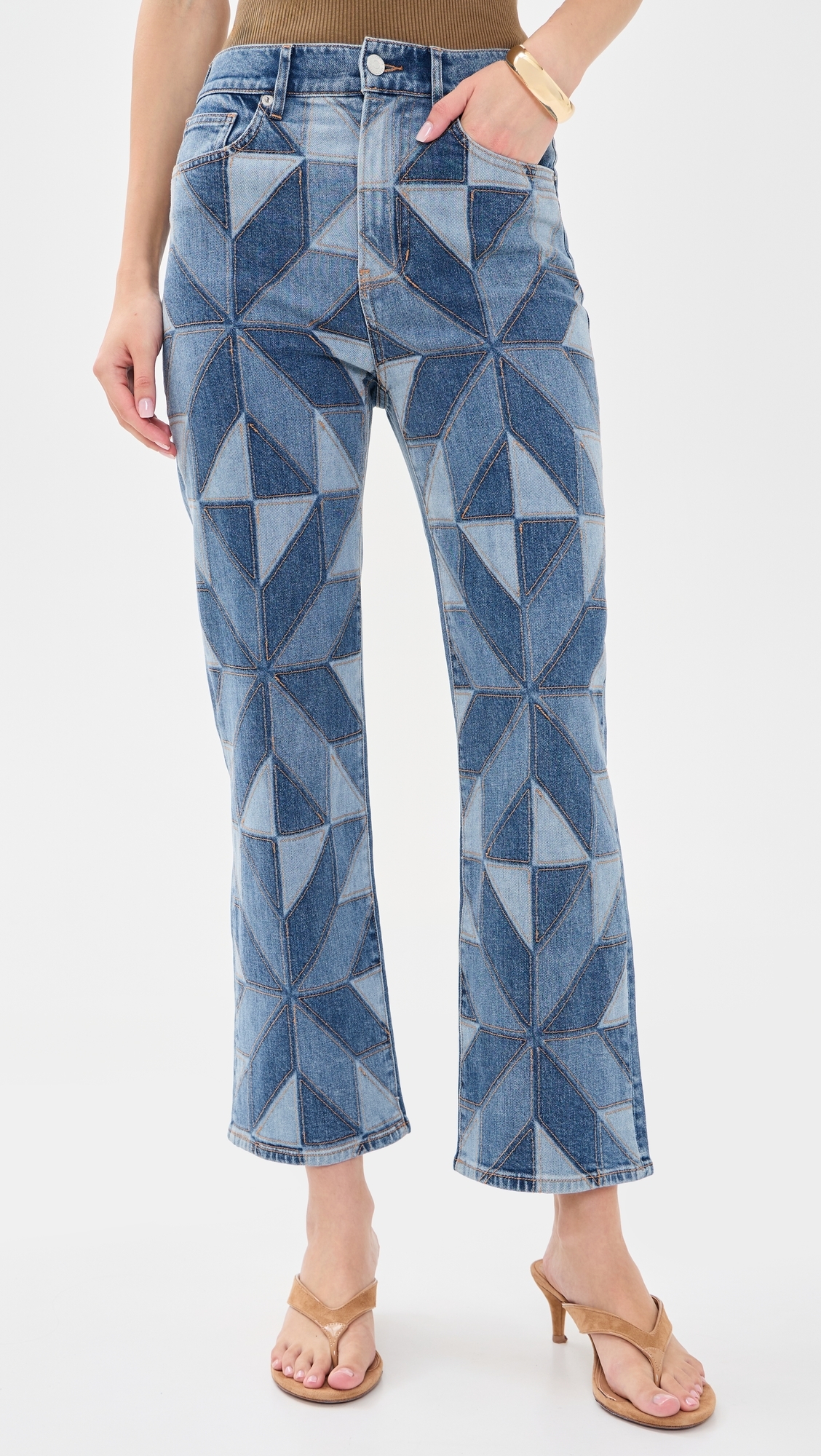 Dylan Ankle High Rise Straight Leg Jeans Prism Blue
