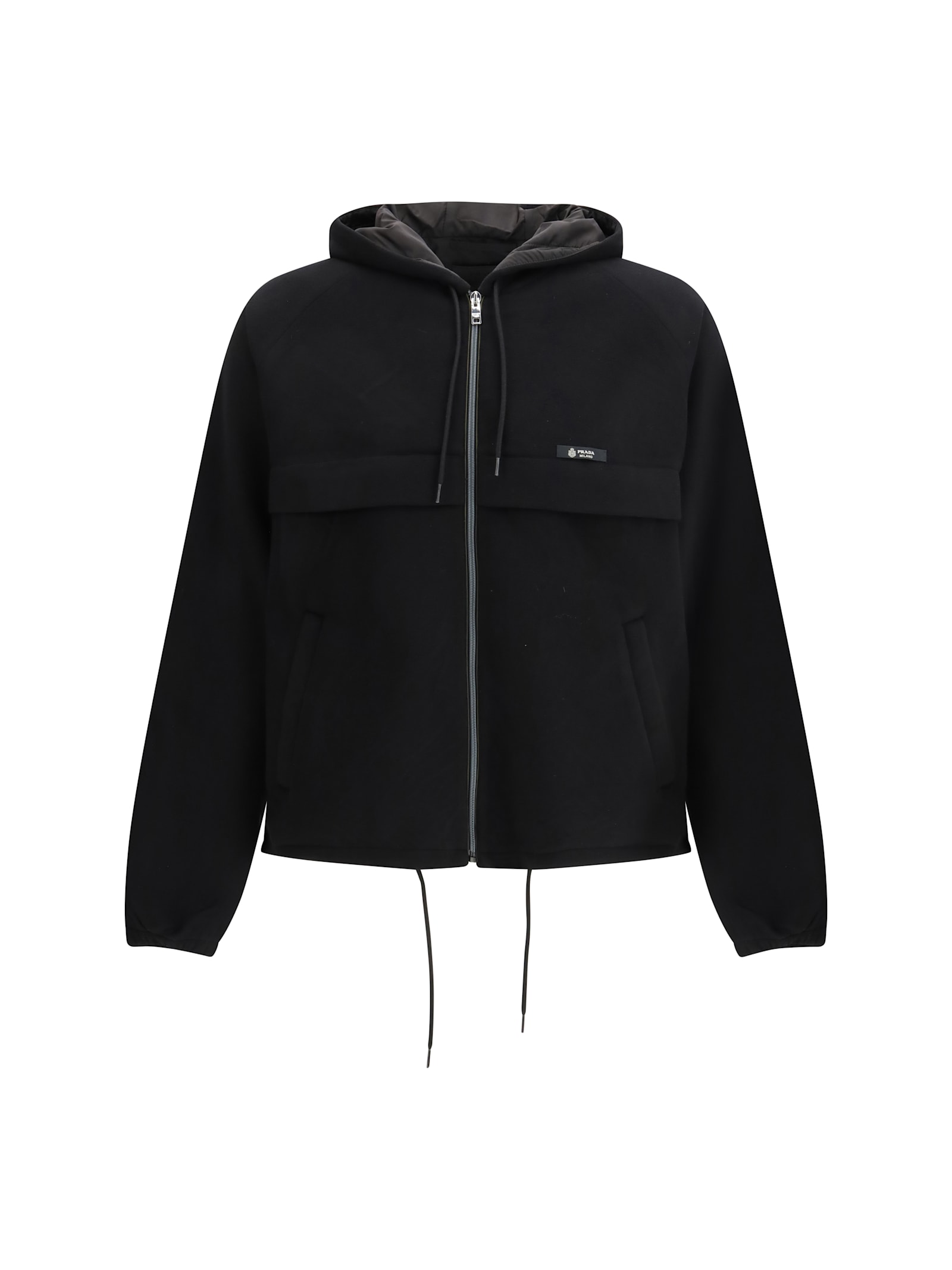 Prada - hooded technical fabric jacket drawstring he