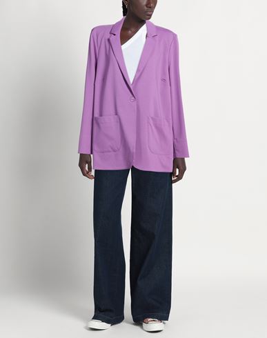 Woman Blazer Mauve Size 3 Cotton, Polyamide, Elastane