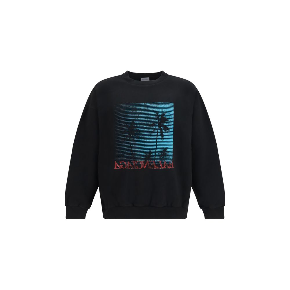 Graphic-Print Cotton Sweatshirt — Black