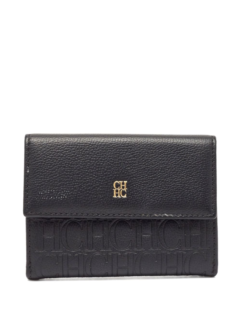 Textured logo-embossed wallet - Black