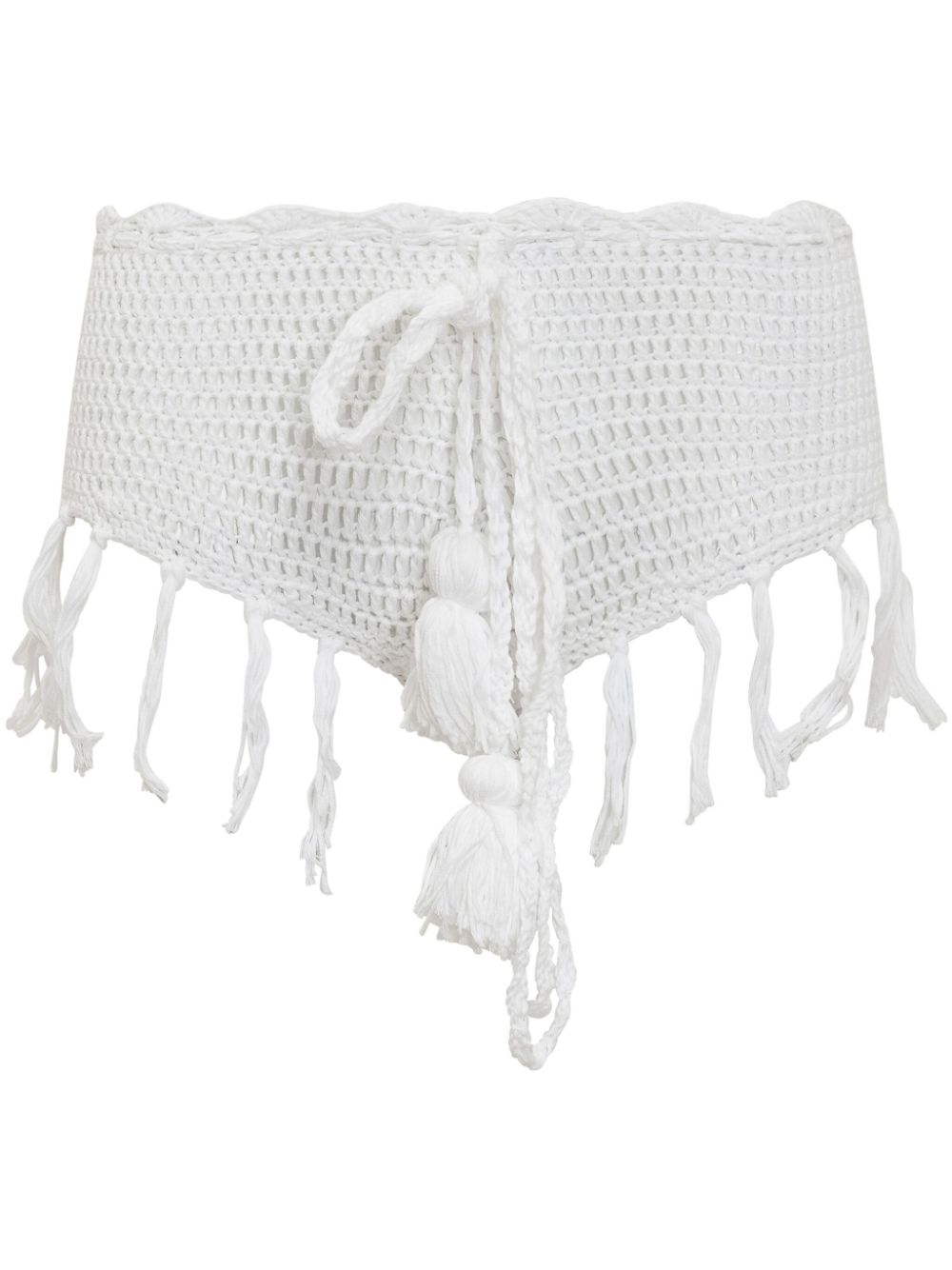 Crochet-knit shorts - White