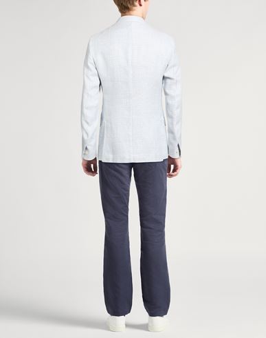 Platinum Man Blazer Light blue Size 40 Linen, Wool, Silk