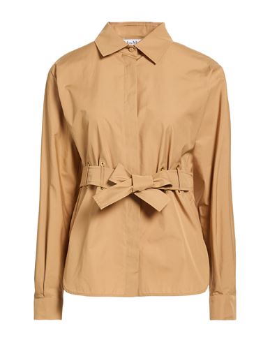 Woman Shirt Camel Size 2 Cotton