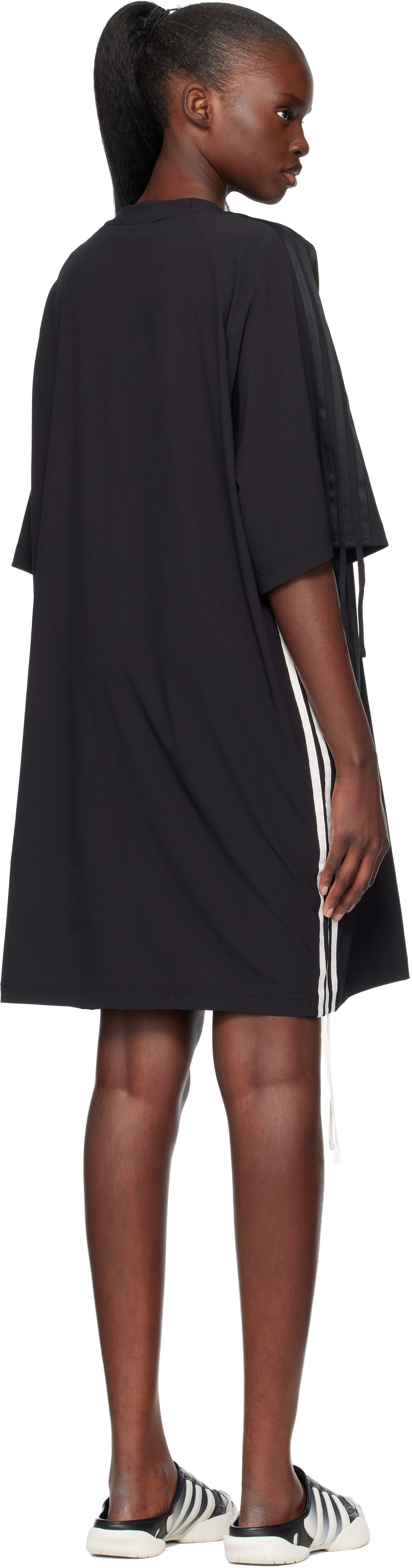 Black Cinch 3 Stripes Oversized Tee Midi Dress
