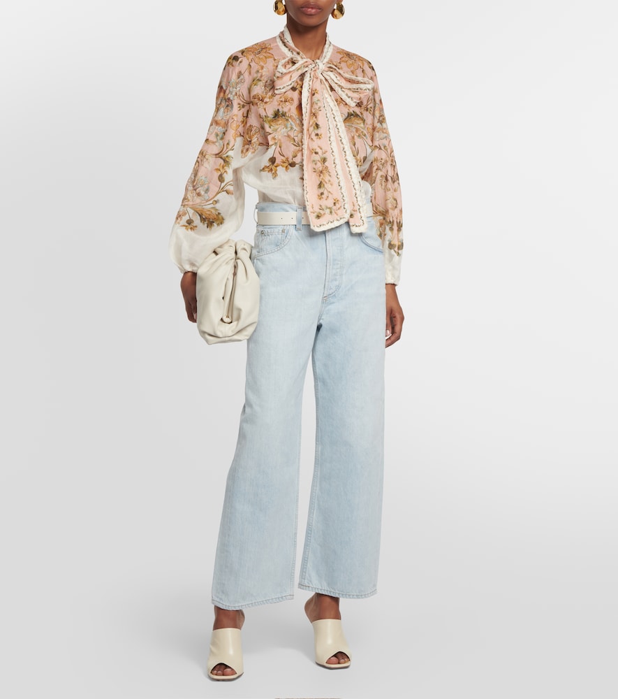 Gaucho high-rise wide-leg jeans