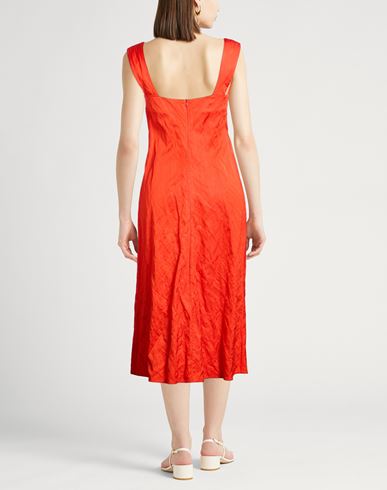 Woman Midi dress Tomato red Size 4 Viscose, Cotton, Metallic fiber