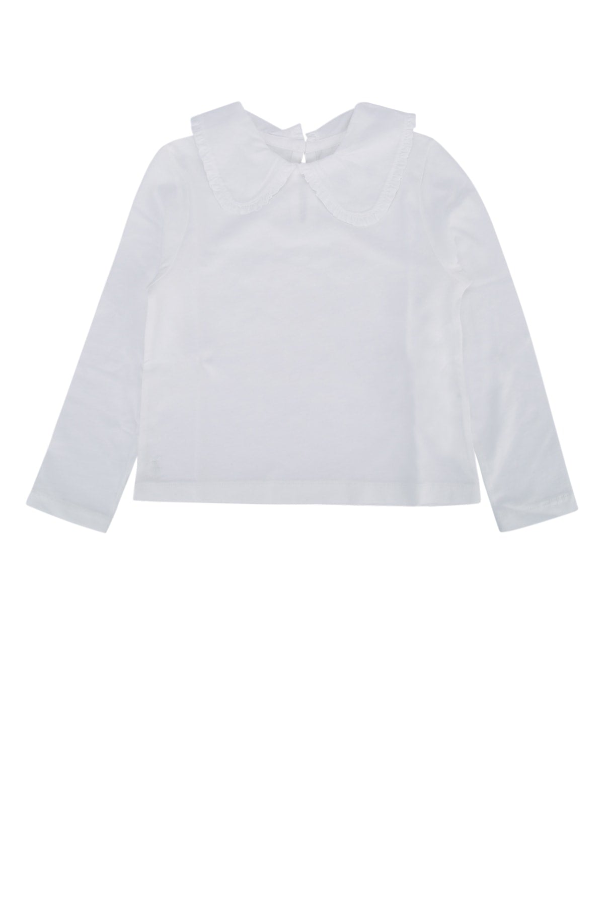 Peter Pan Collar Knit T-Shirt — White