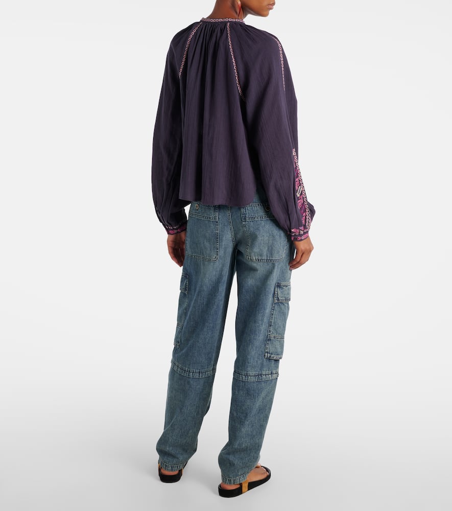 Lynne embroidered cotton blouse