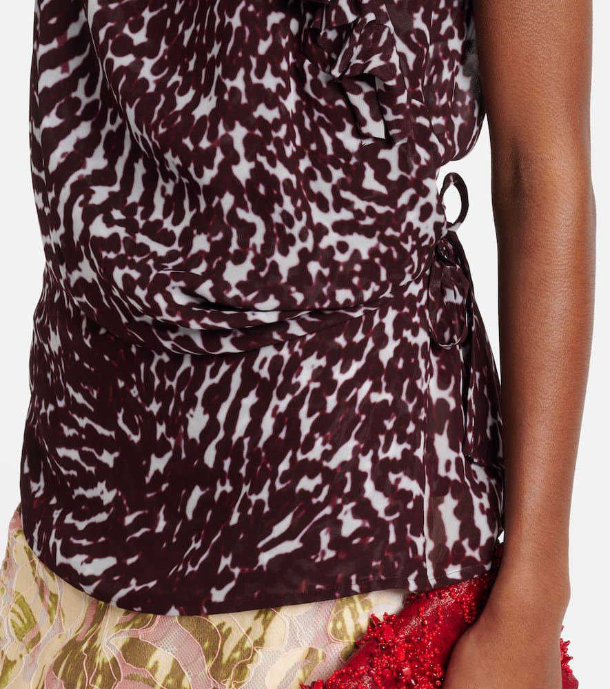 Printed ruffled top