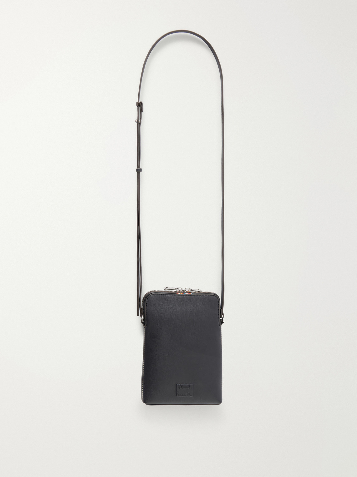 Logo-Embossed Leather Phone Pouch