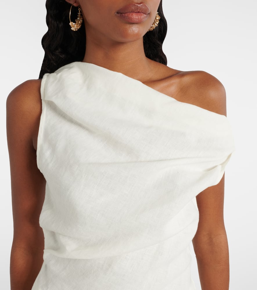Suis asymmetric linen top
