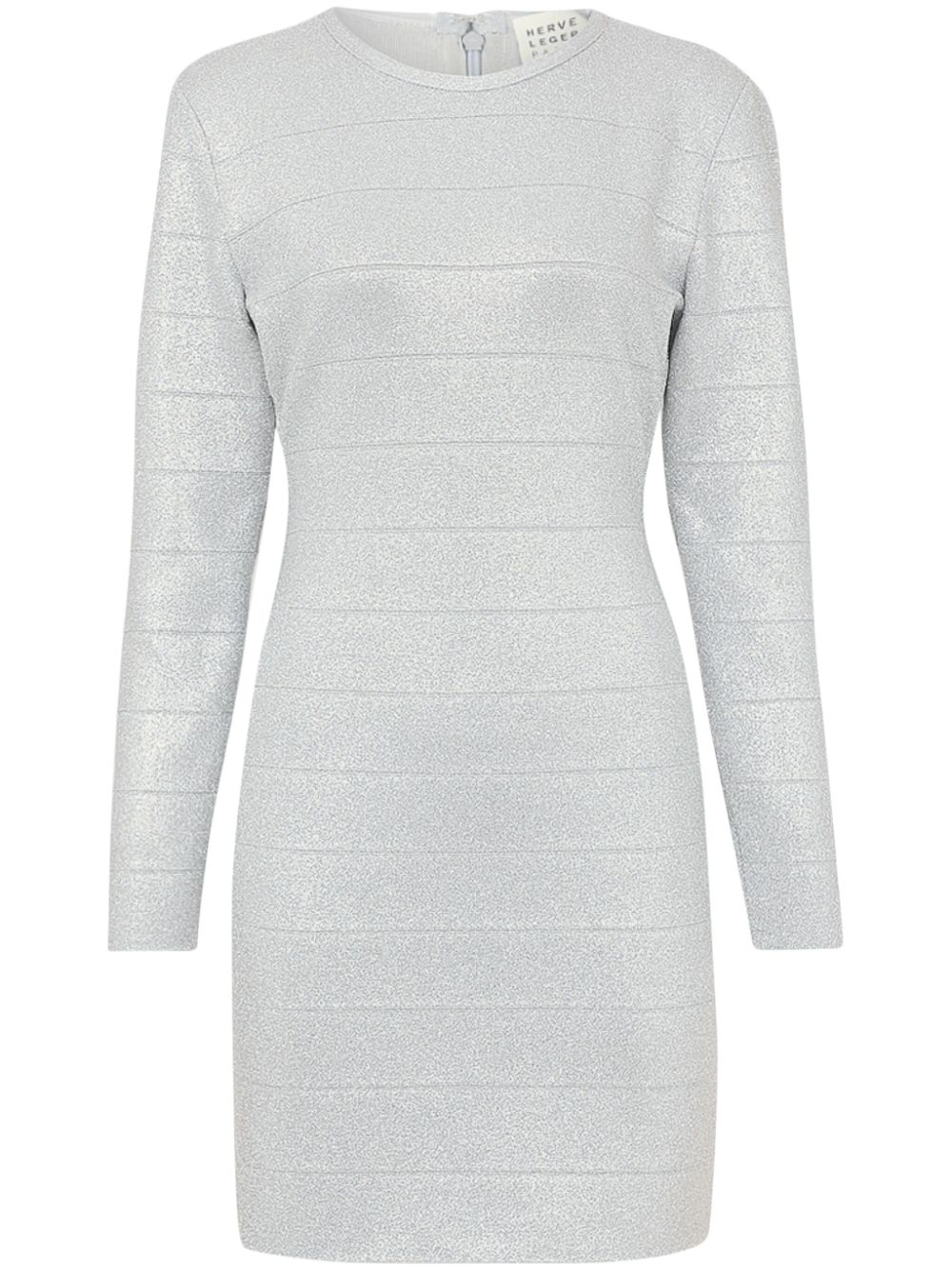 Metallic long-sleeve minidress - Silver