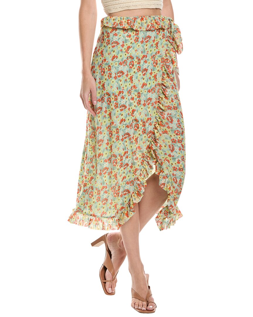 Mesh Ruffle Midi Skirt