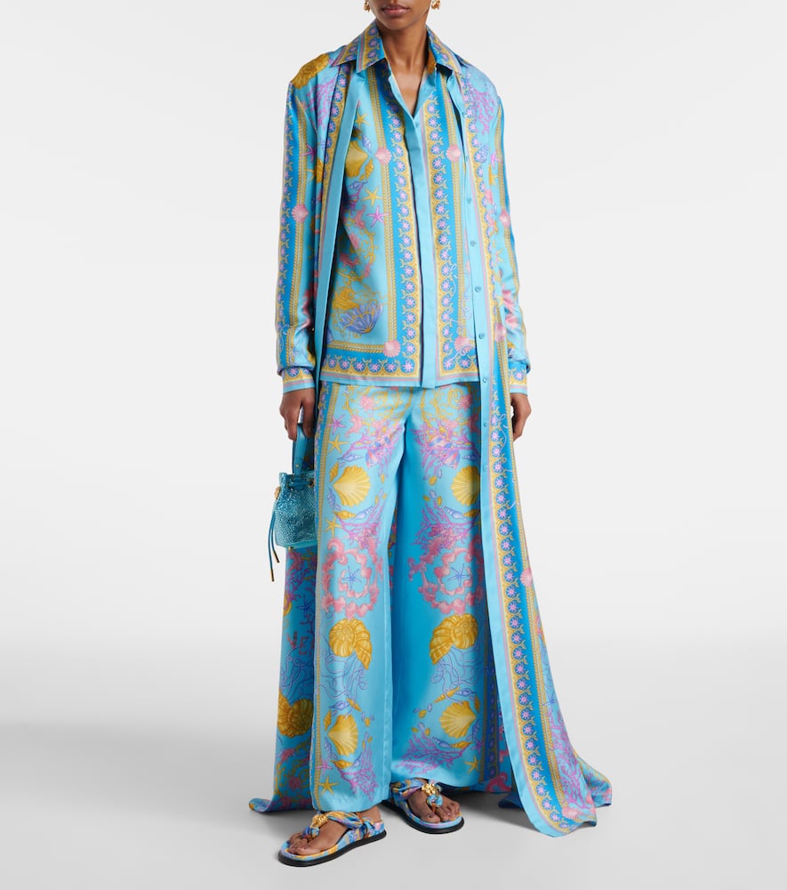 Underwater Barocco silk twill shirt