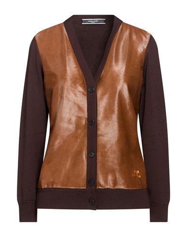 Jacob Cohёn Woman Cardigan Brown Size S Virgin Wool, Calfskin