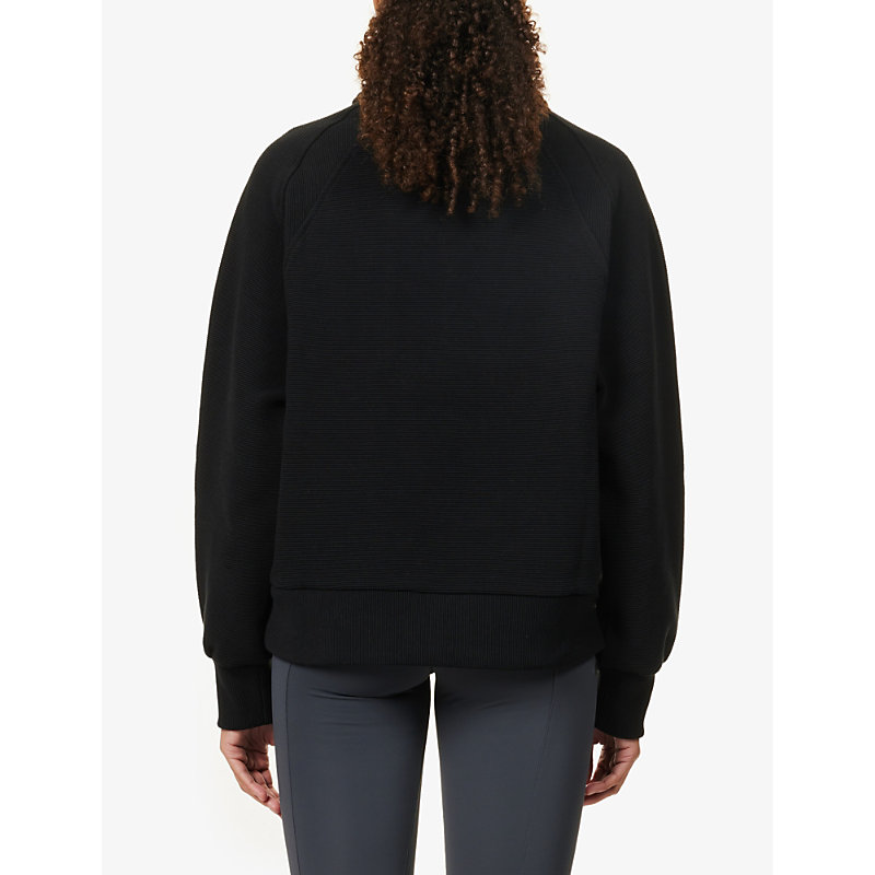 Womens Black Cortina High-neck Stretch-cotton Blend Sweatshirt 