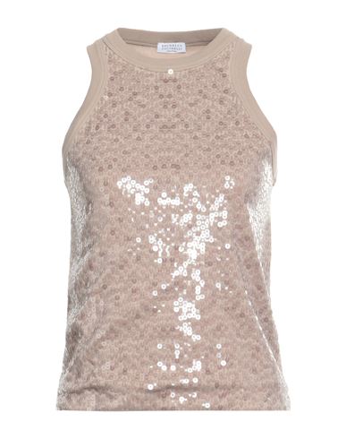 Woman Top Light brown Size XL Cotton, Elastane, Polyester