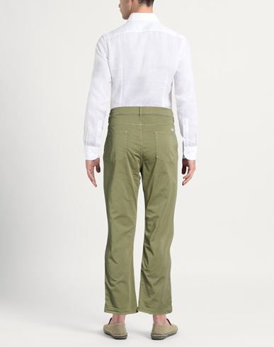 Man Pants Military green Size 34 Cotton, Elastane