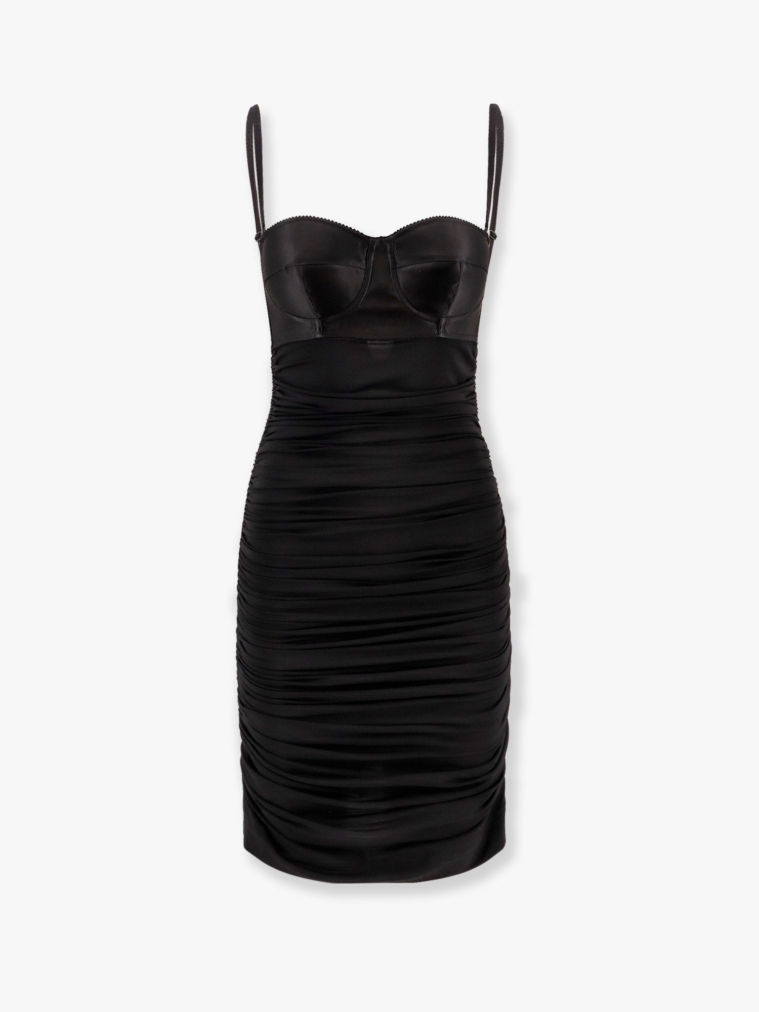 Viscose Blend with Bra-Style Bodice Dress — Black