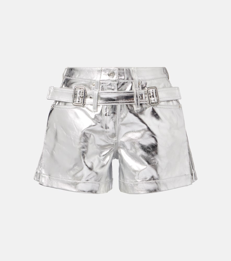 Rabanne Metallic cotton high-rise shorts
