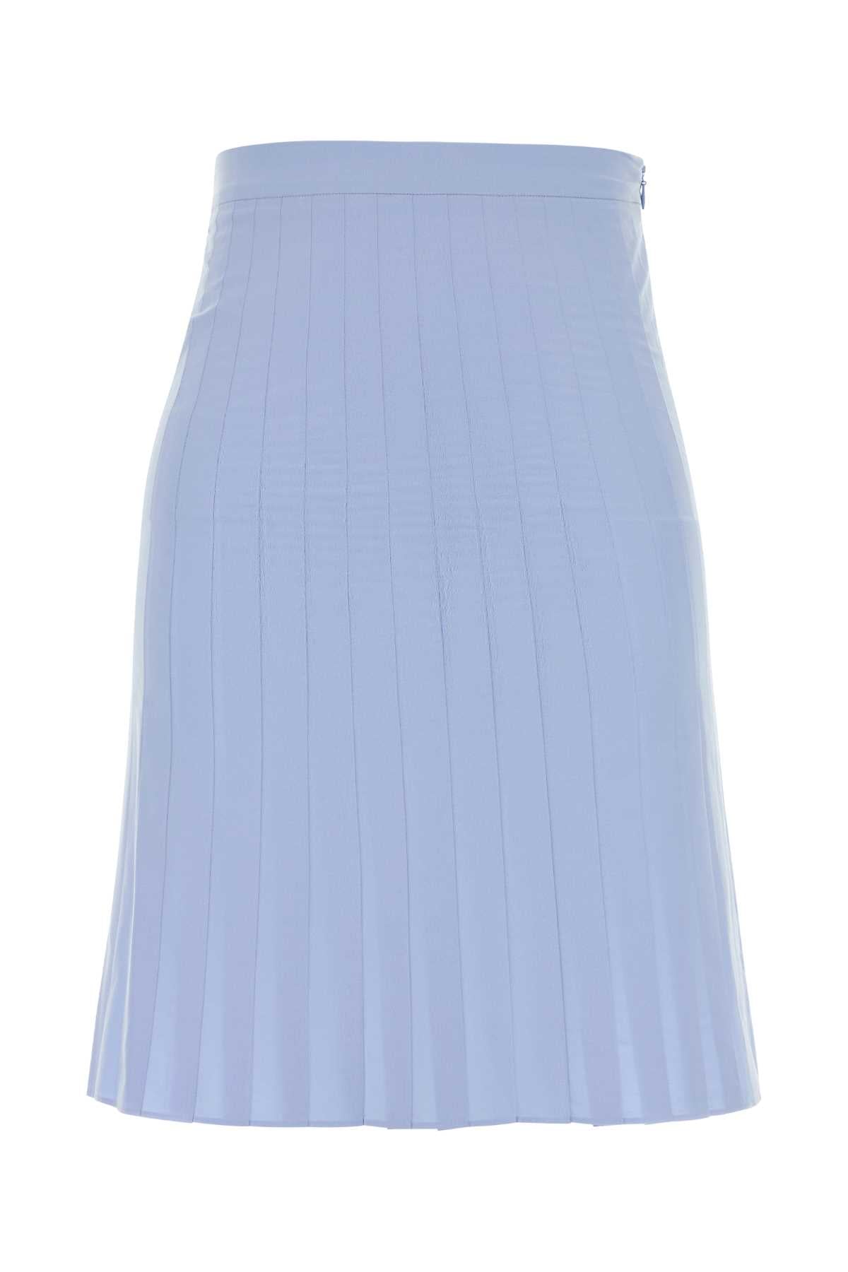 Pleated Cotton Skirt — Blue