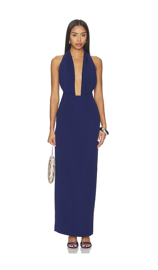 MISHA The Capezza Silk Dress in Blue. - XS also in XXS, S, M