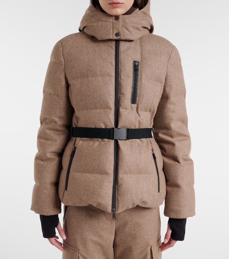 Virgin wool flannel down jacket