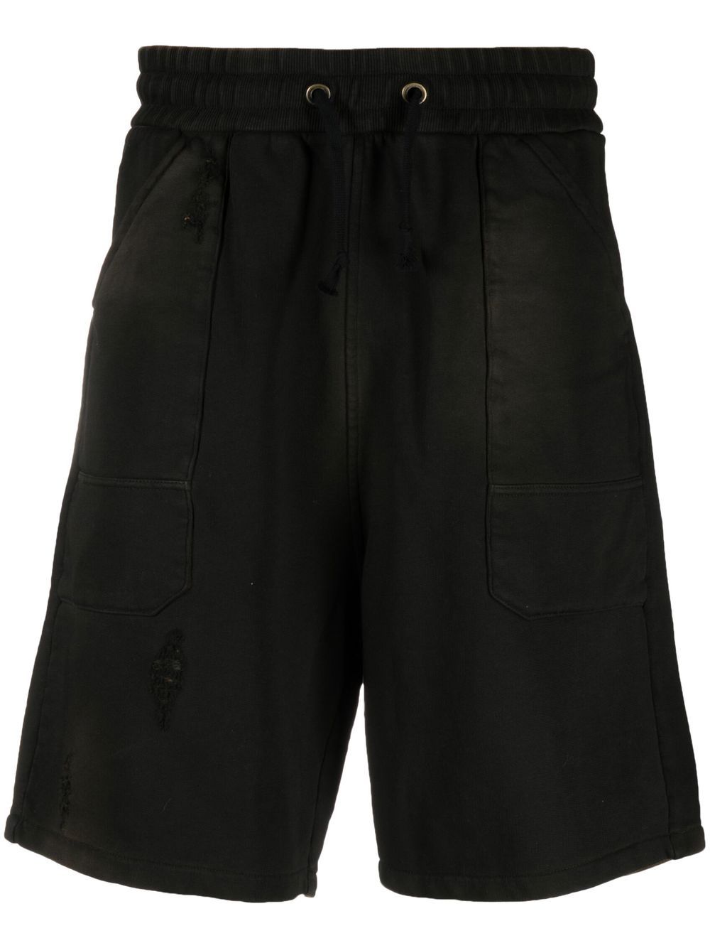 Ripped cotton shorts - Black