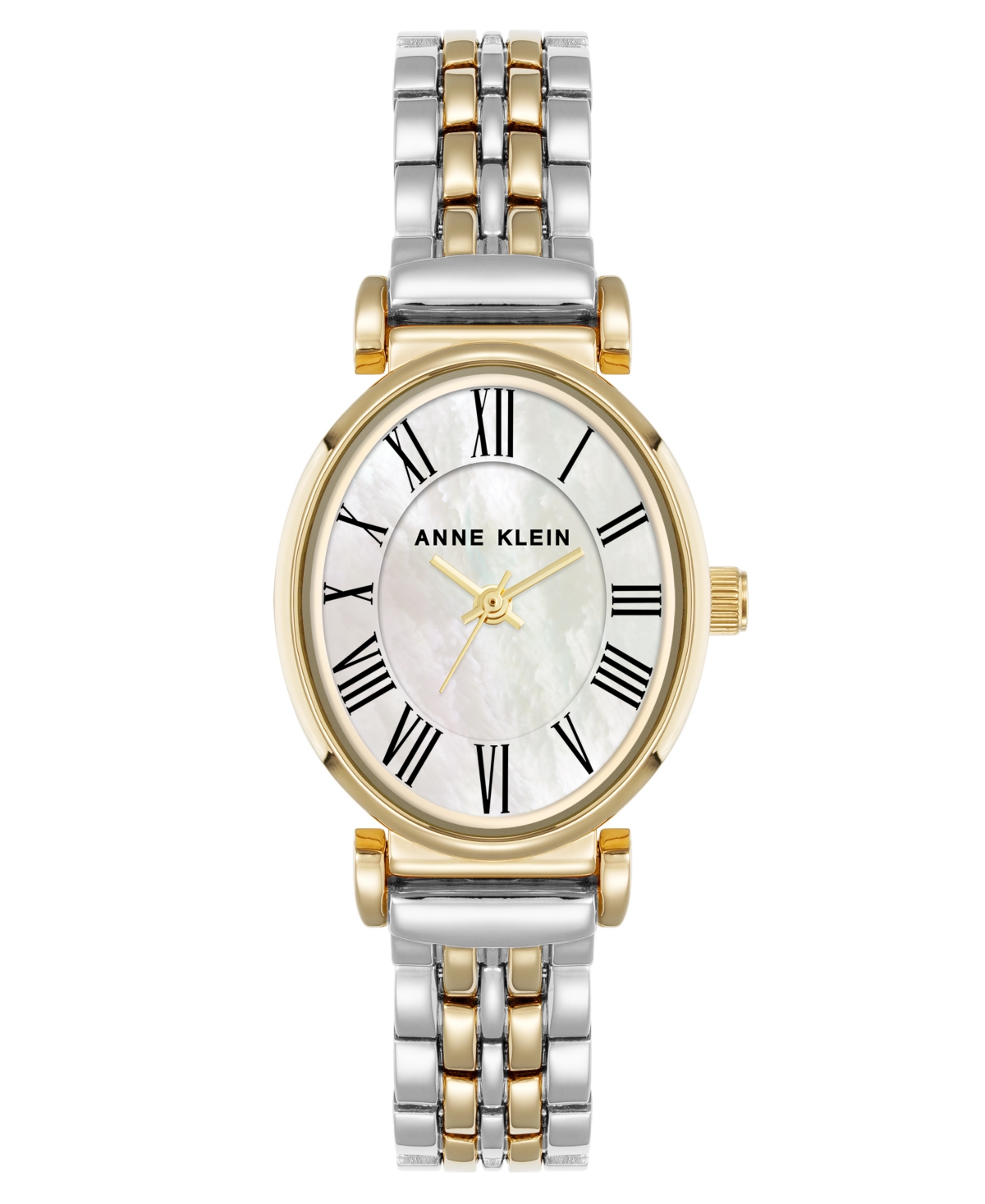 Women's Quartz Contemporary Oval Two-Tone Metal Alloy Bracelet Watch, 25mm - Two tone