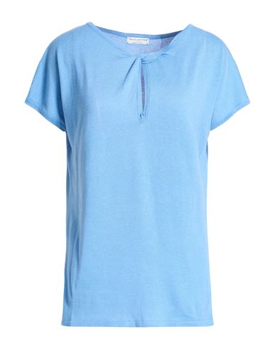 Woman Sweater Azure Size 10 Silk, Cotton