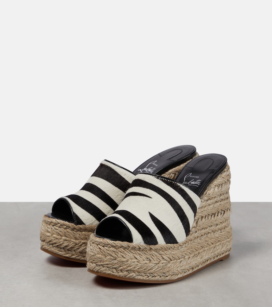 Ariella zebra-print calf hair espadrille wedges