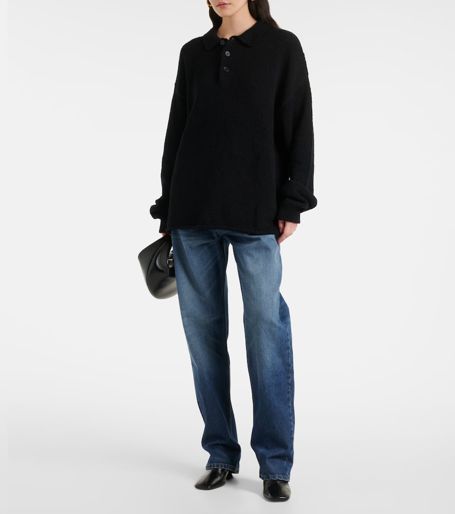 Oversized cotton polo sweater