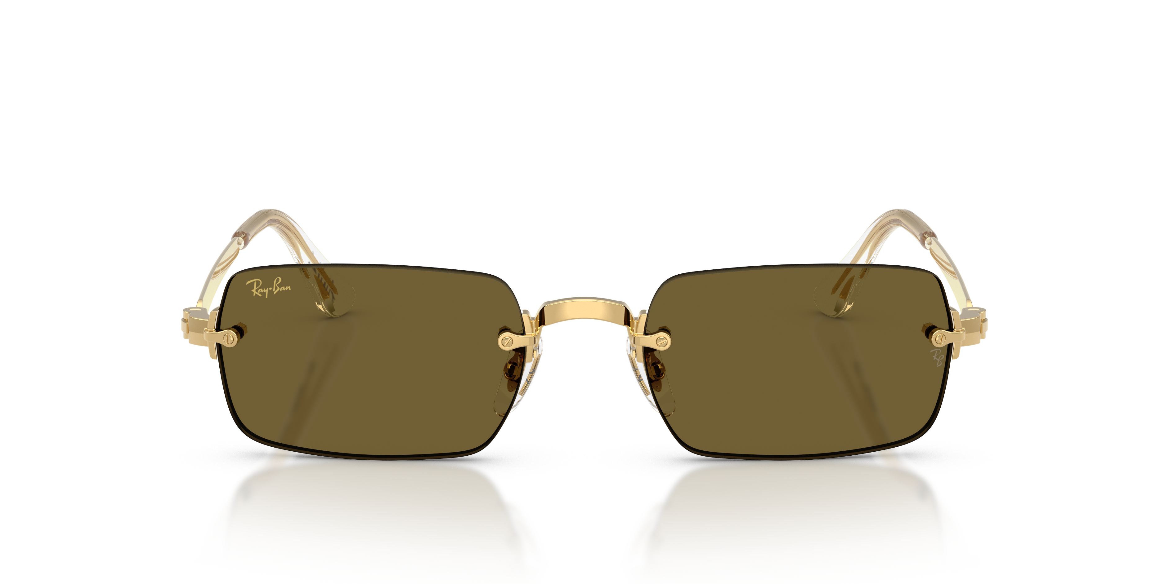 Ray - Ban Unisex Ray - Ban A$AP Rocky RB3928 001/73 Gafas de sol Metal Oro Marrón Redonda Norma