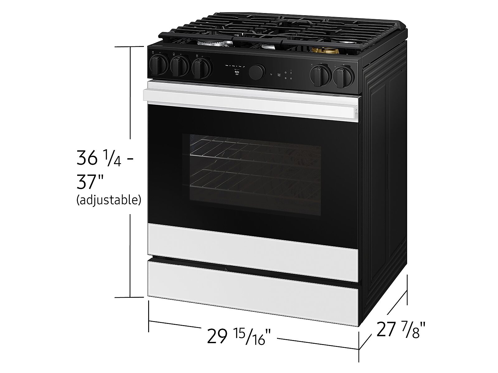 Bespoke 6.0 cu. ft. Smart Slide-In Gas Range with Smart Oven Camera & Illuminated Precision Knobs in White Glass(NSG6DB870012AA)