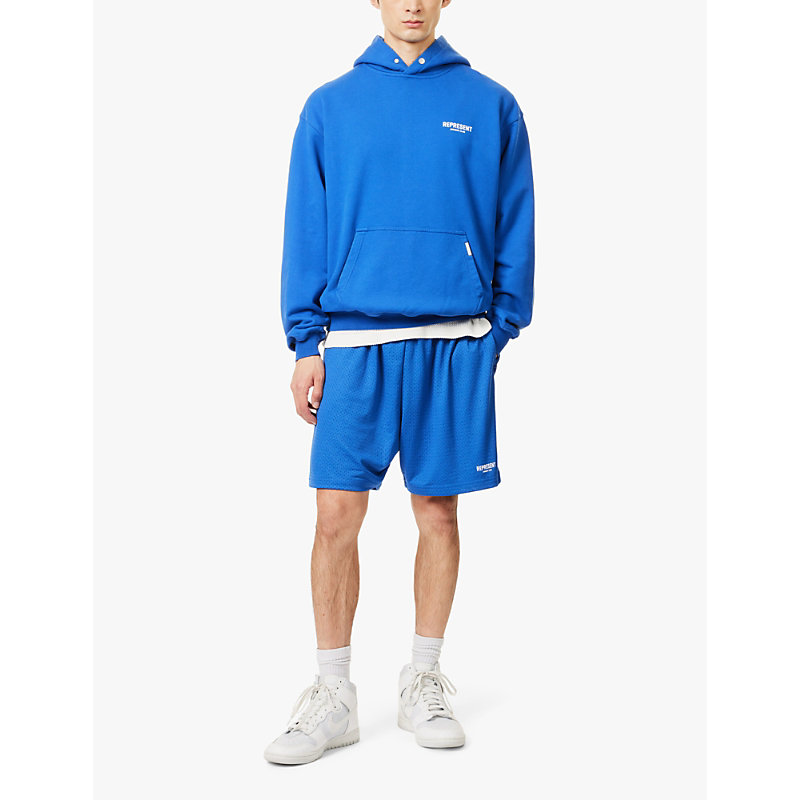 Mens Cobalt Owners Club Brand-print Cotton-jersey Hoody 