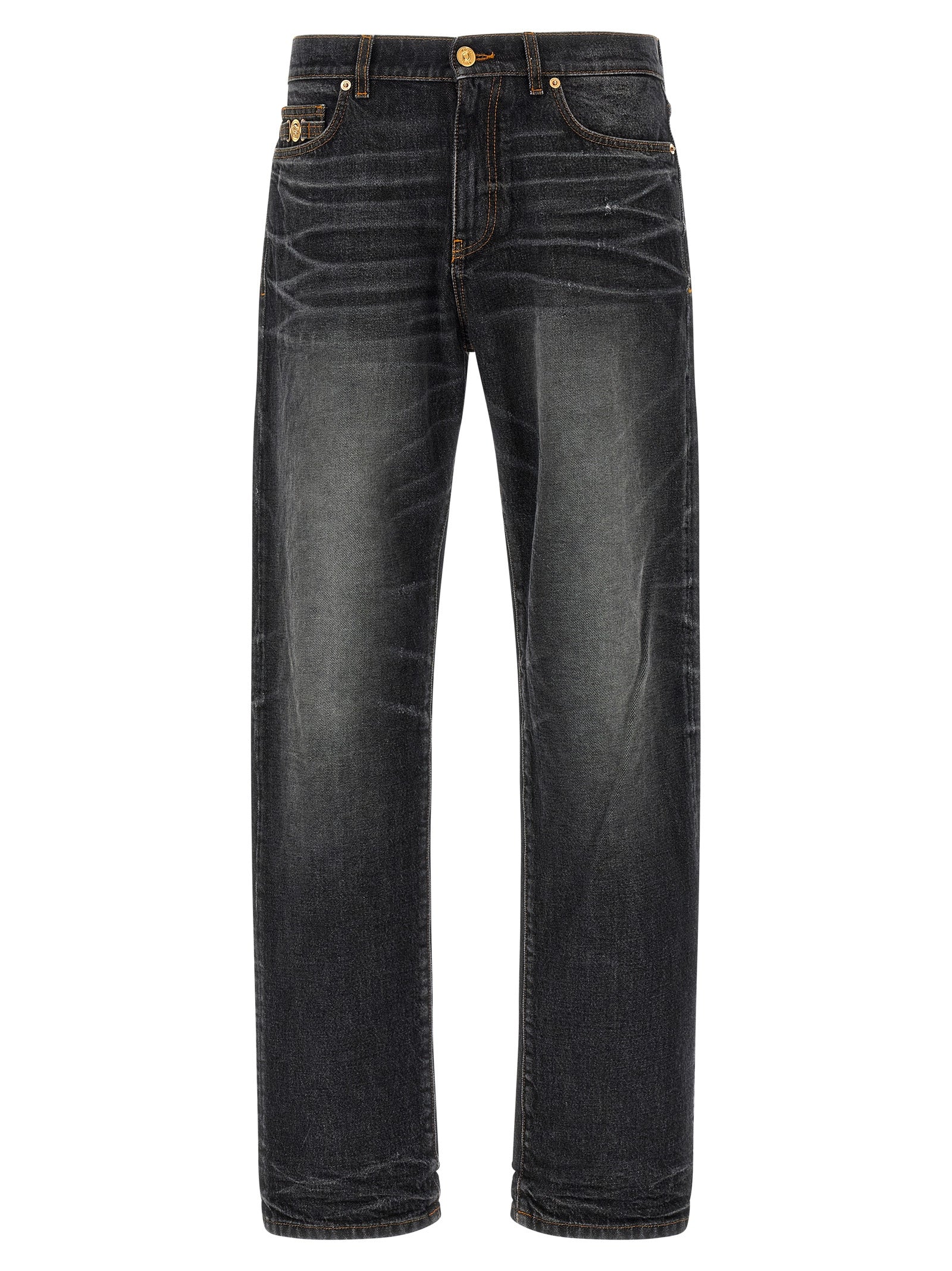 Stonewashed Denim Jeans — Black