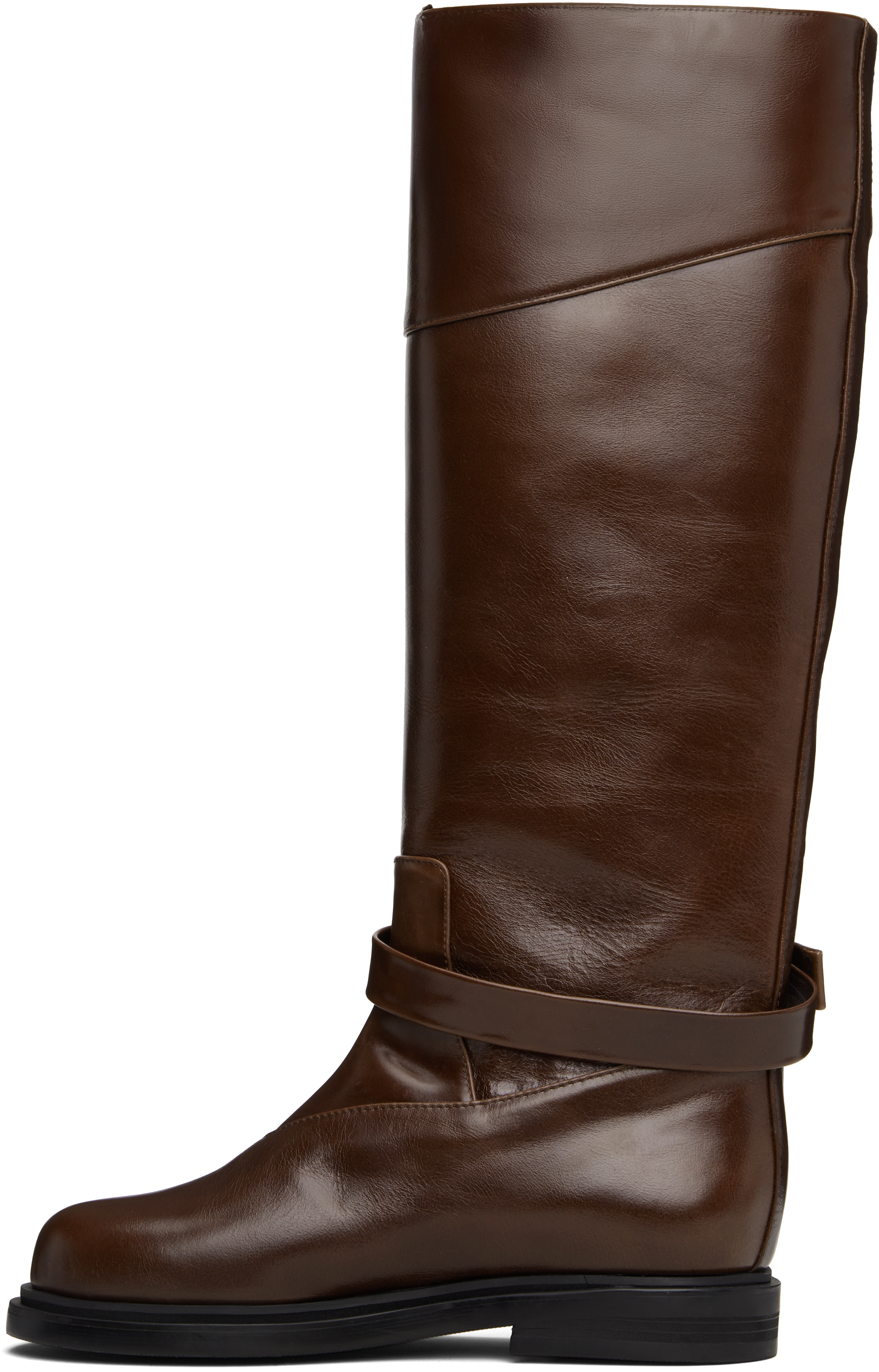 Tan Belted Angt Long Tall Boots