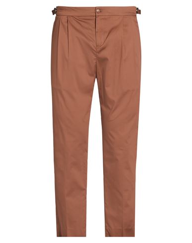 Roberto P Luxury Man Pants Brown Size 35 Cotton, Elastane