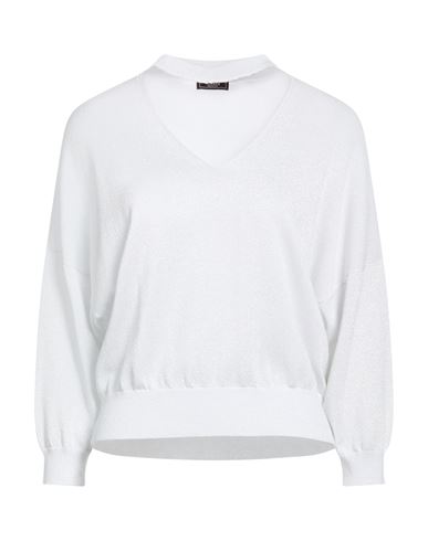 Woman Sweater Silver Size 10 Cotton, Viscose, Metallic fiber, Polyester