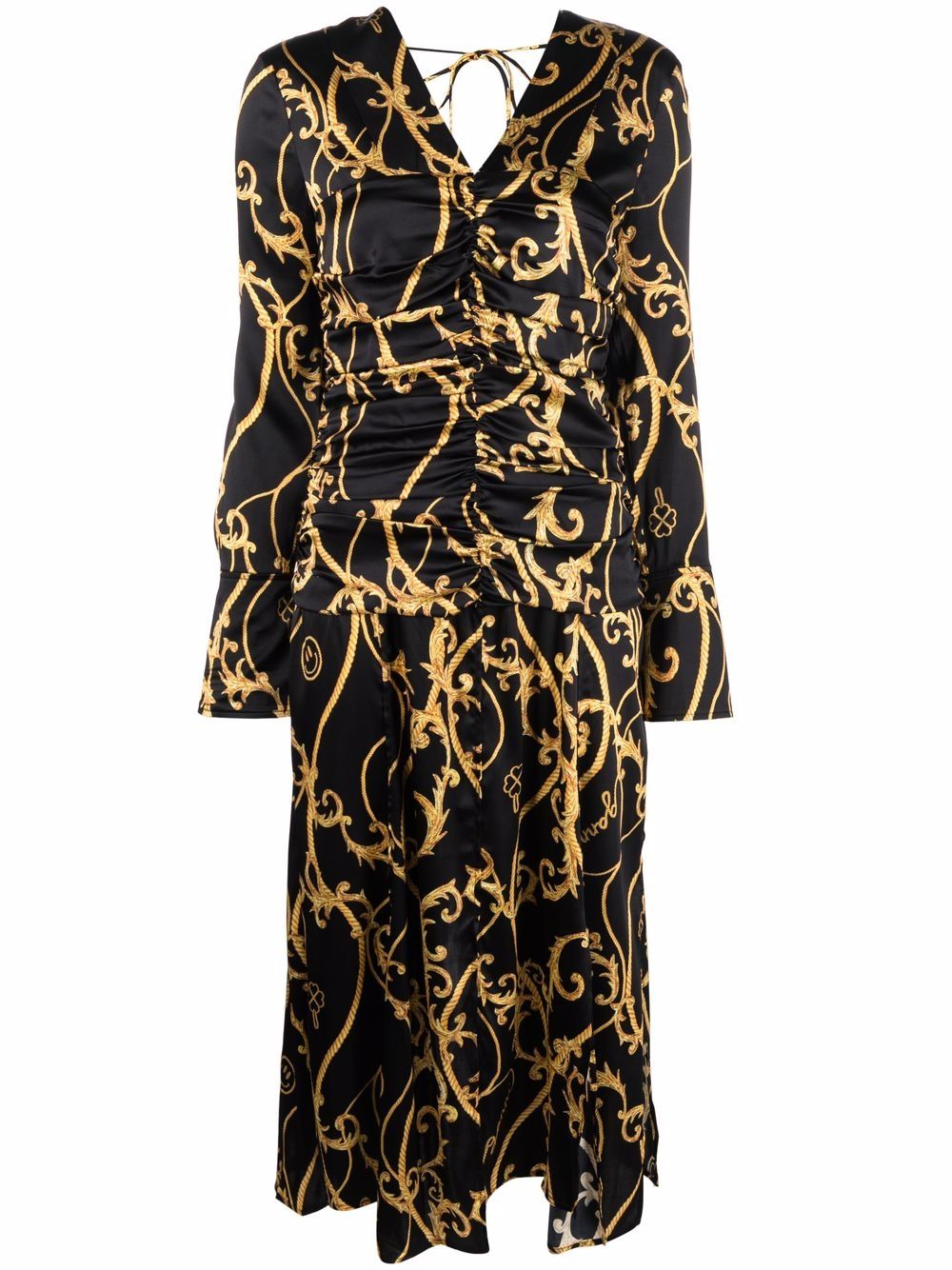 Baroque-print dress - Black