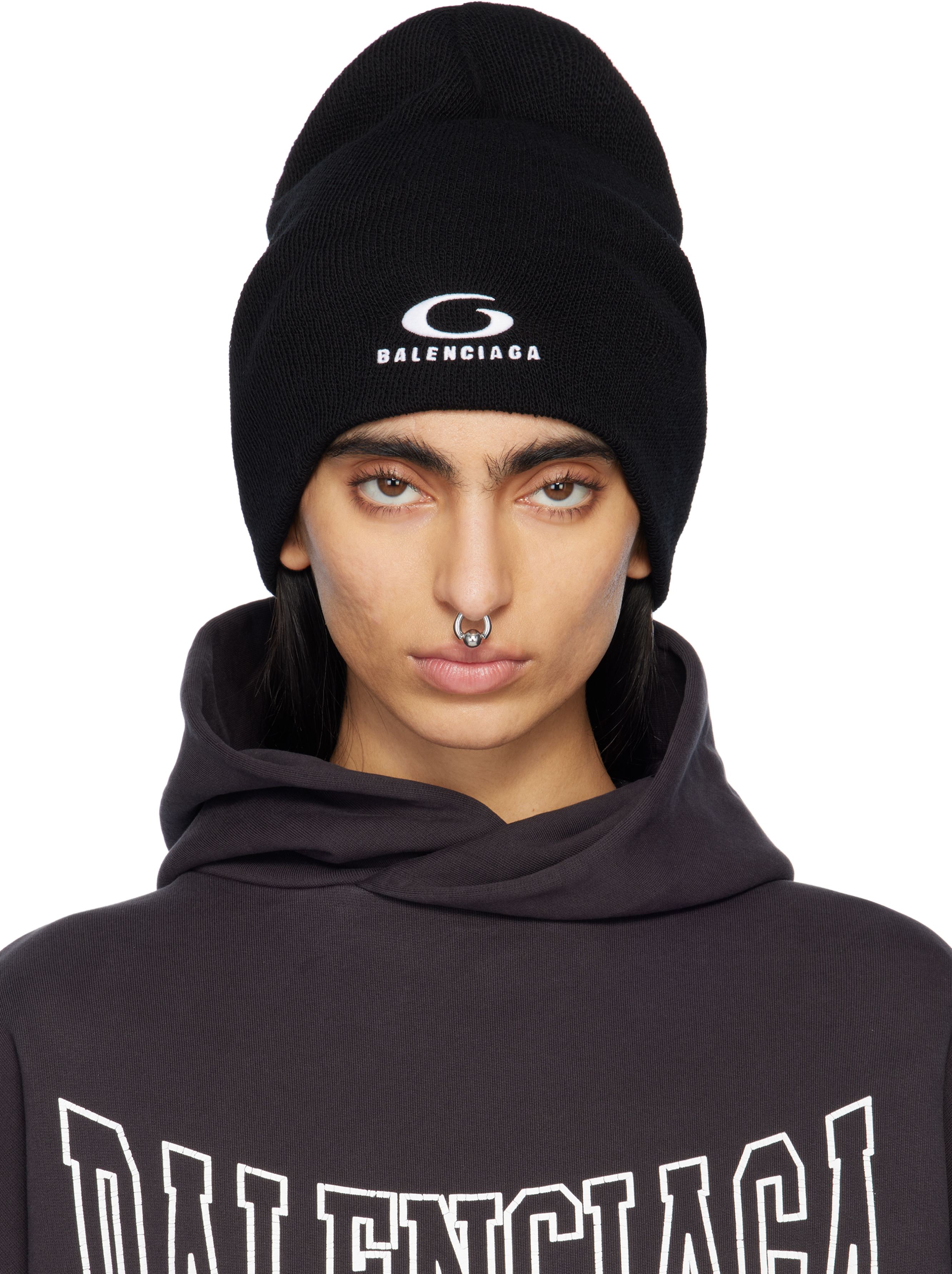 Balenciaga ブラック Loop Sports Icon ビーニー