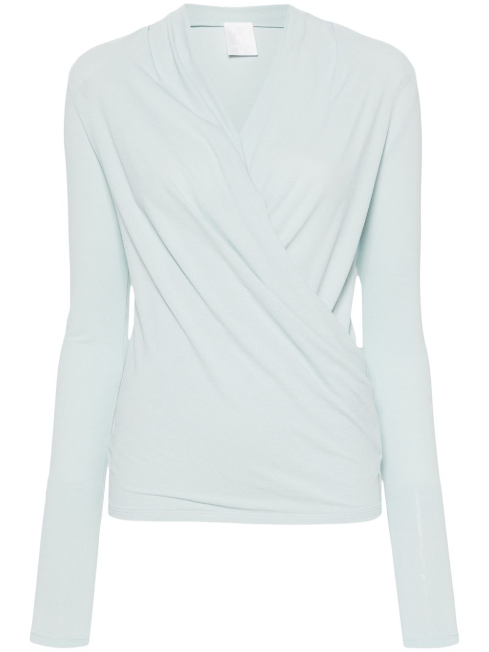 V-neck draped blouse - Blue
